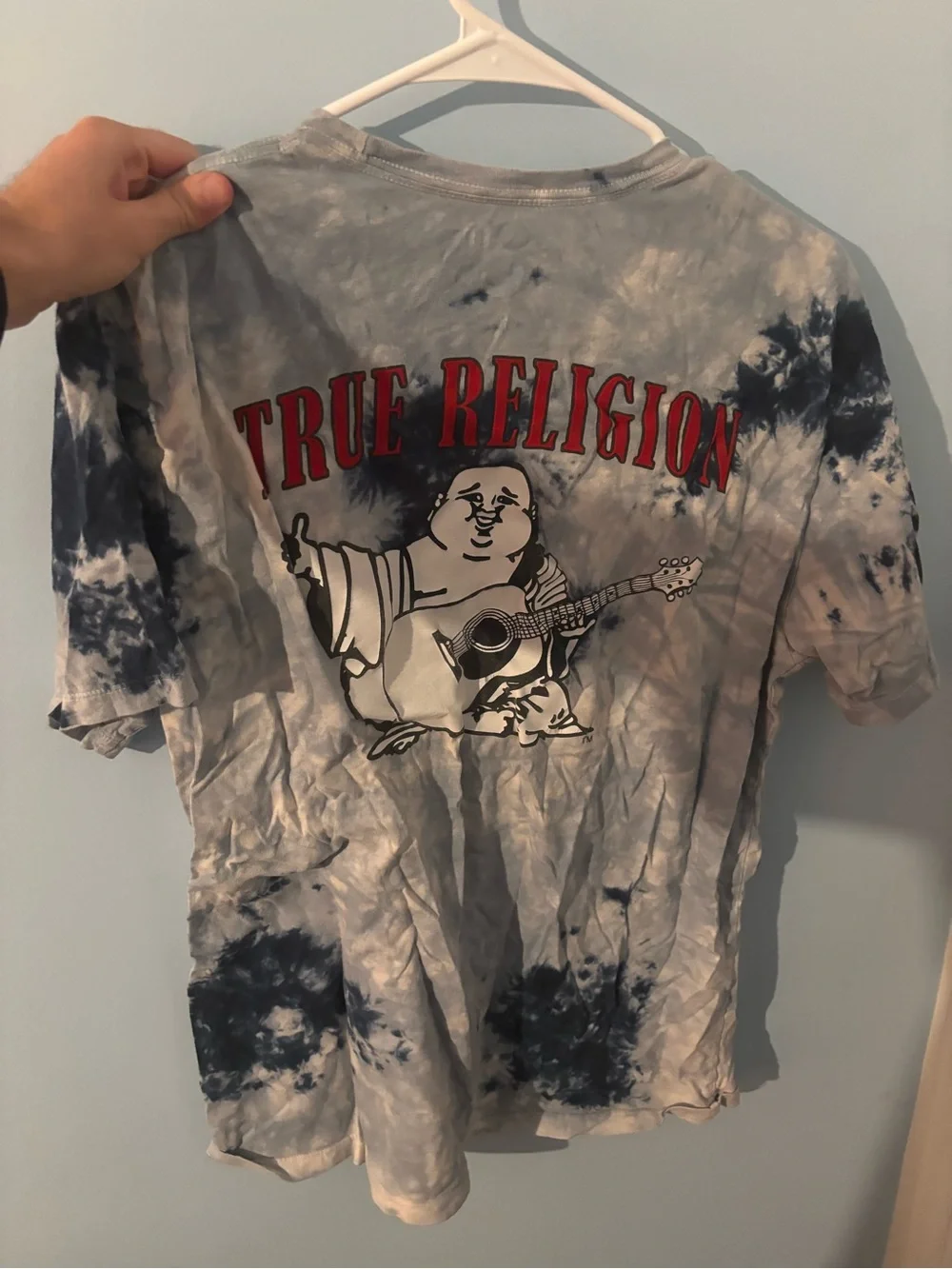 True Religion  Tie-Dye Short Sleeve Tee in Blue men’s large